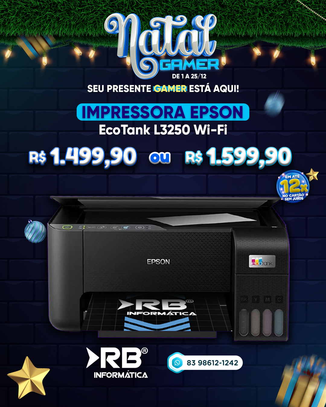 Impressora Epson EcoTank L3250 Wi-Fi