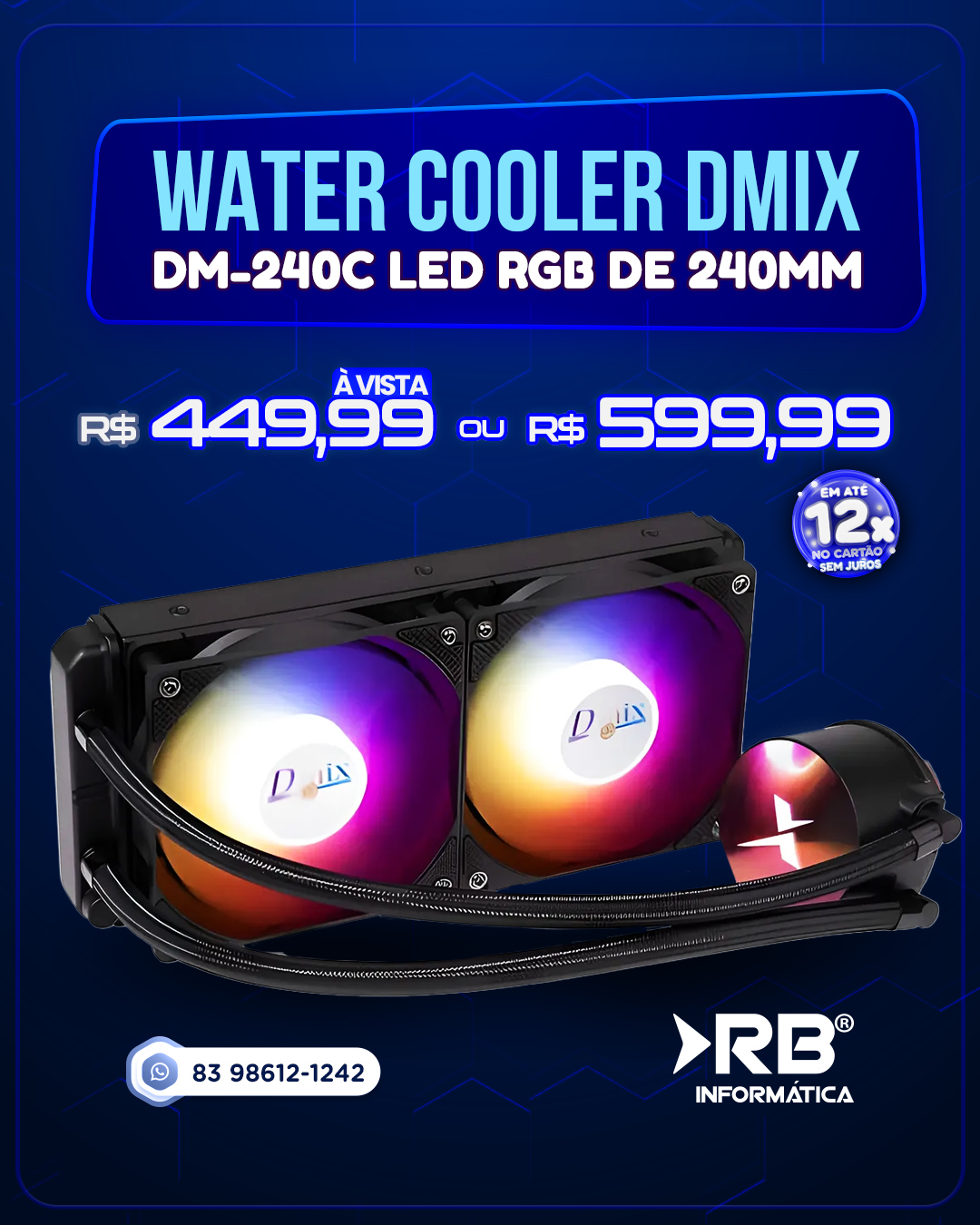 WATER COOLER DMIX DM-240C LED RGB DE 240mm