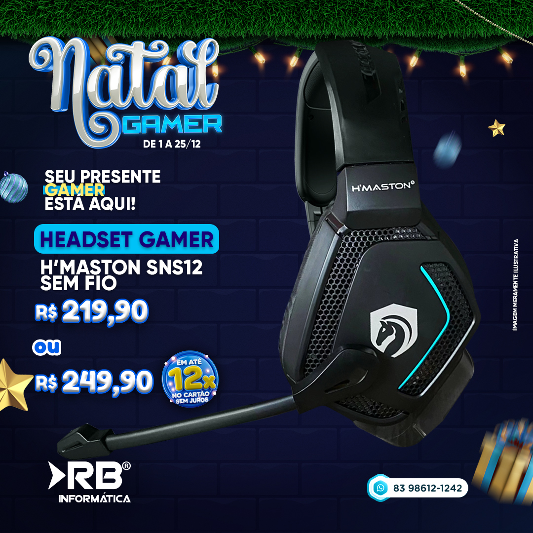 Headset Gamer H'MATON SNS12 sem fio