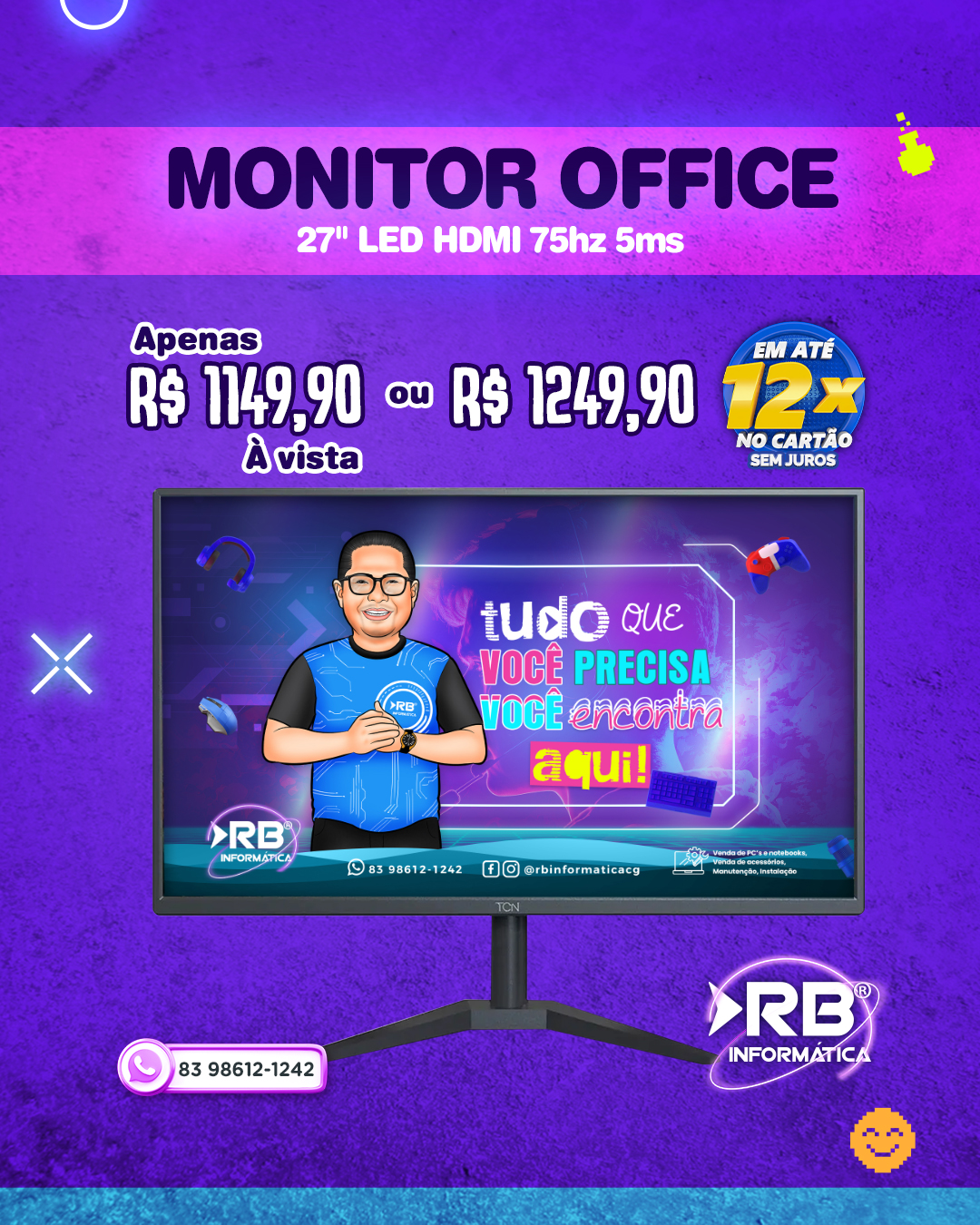 Monitor Office 27" LED HDMI 75Hz 5ms
