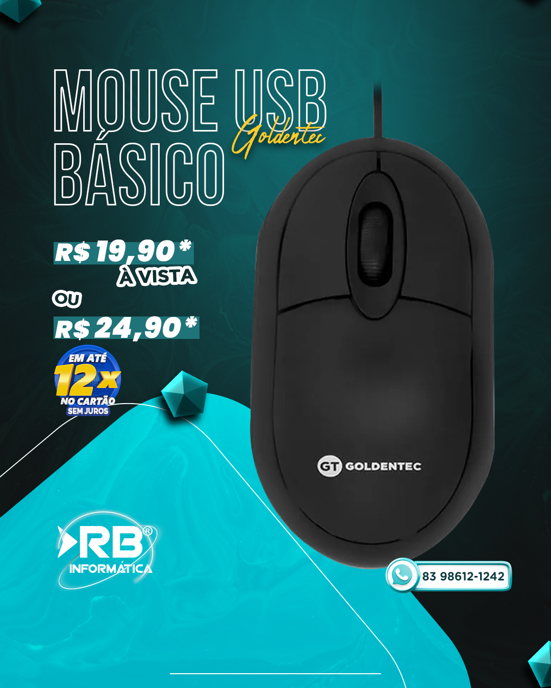 Mouse USB básico - Goldentec