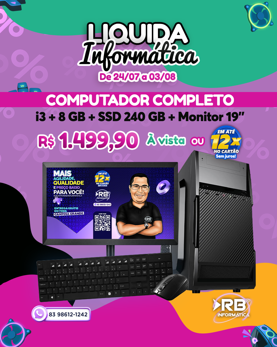 Computador Completo Core i3 + 8GB