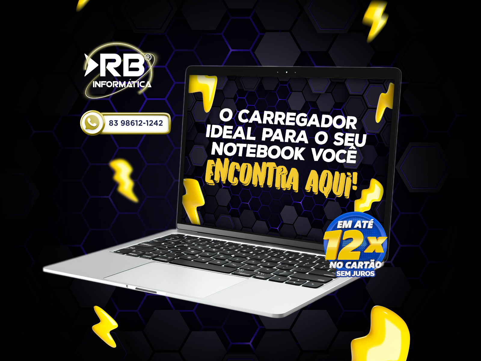 O carregador para o seu notebook você encontra aqui!