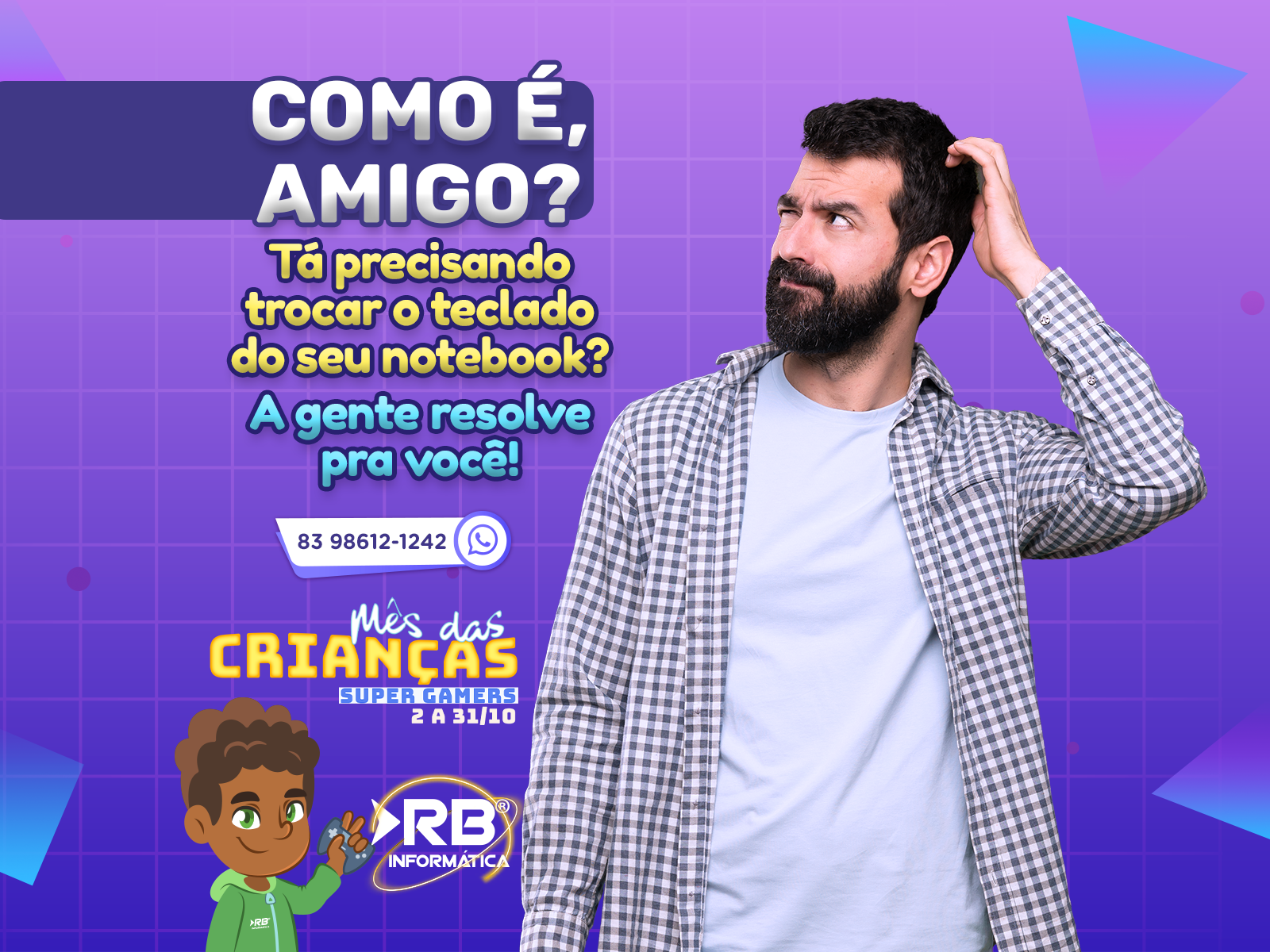 Tá precisando trocar o teclado do seu Notebook? A gente resolve.
