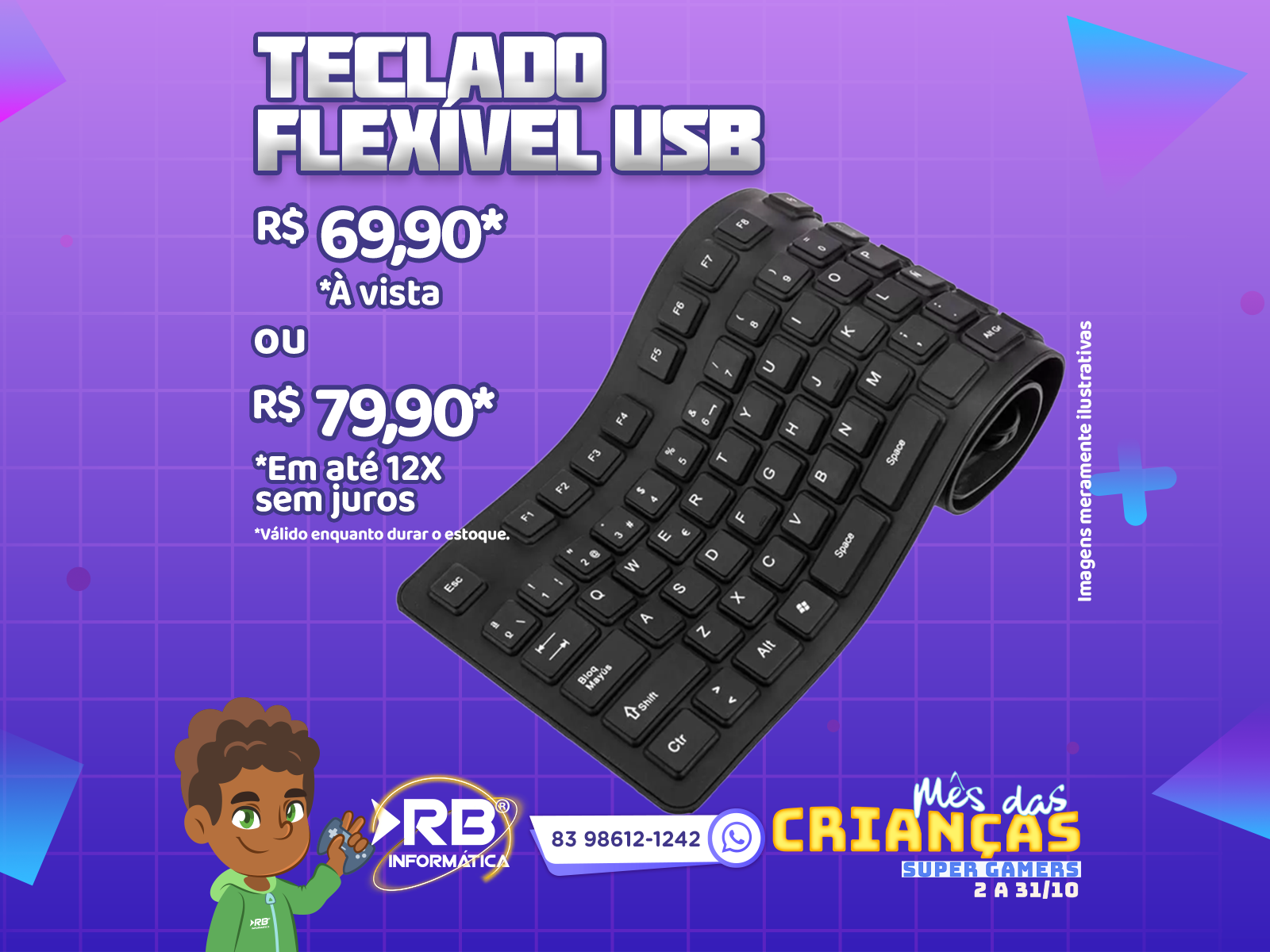 Teclado Flexível USB